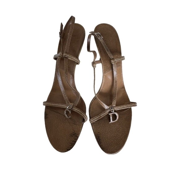 Dior Shoes - Christian Dior Vintage Galliano CD Charm Brown Leather Strappy Heels EU 41 Shoes